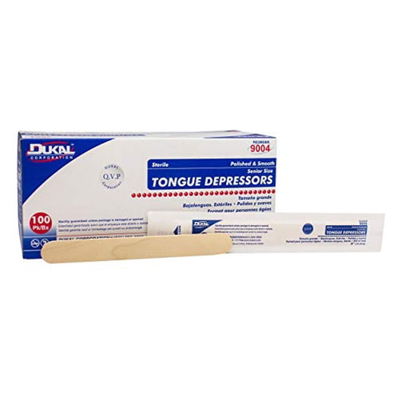 Dukal 9004Dukal Tongue Depressor, Wood, 17.5 mm Wide Blade, 100/Box (562303_BX)