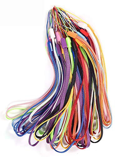 Key 12 Assorted Colors Name tag 7-inch Short Colorful Wrist Lanyard Strap Bulk for USB Flash Thumb Drive Keychain