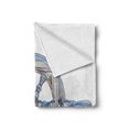 thumbnail image 2 of Nautical Soft Flannel Fleece Blanket, Illustration of a Wooden Ship Wheel over White Backdrop Sail Exploring Ocean Theme, Cozy Plush for Indoor and Outdoor Use, 60" x 80", Blue White, by Ambesonne, 2 of 6
