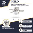 thumbnail image 4 of Prominence Home Hero 28 Inch Flush Mount LED Ceiling Fan, Brushed Nickel, 4 of 12