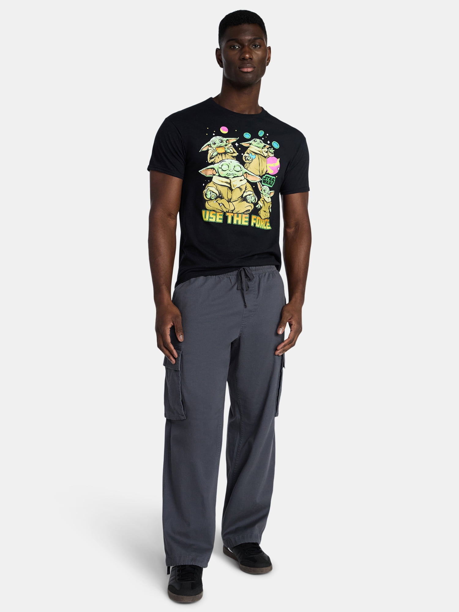 Star Wars Grogu Men's and Big Men's Graphic Cotton Tee with Short Sleeves, Sizes S-3XL