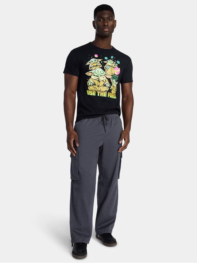 Star Wars Grogu Men's and Big Men's Graphic Cotton Tee with Short