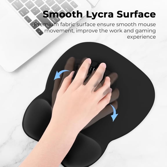 1 Pack Mouse Pad with Wrist Rest Support,Comfortable Computer Gel Mouse Pad,Gel Mouse Pad with Wrist Rest for Office,Gaming,and Study,Charcoal Black