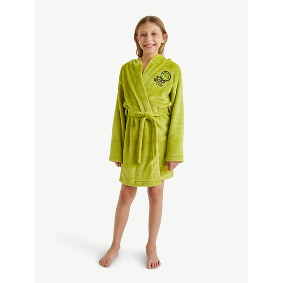 Justice x Grinch Girls Long Sleeve Sleep Robe, One-Piece, Sizes 4-18