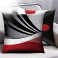 thumbnail image 3 of 4 Pieces Abstract Red Stripes Gray Black White Throw Pillow Covers Modern Decora, 3 of 5