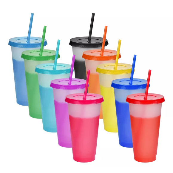 Vasos Mágicos De 700ml Que Cambian De Color, 10 Piezas colores