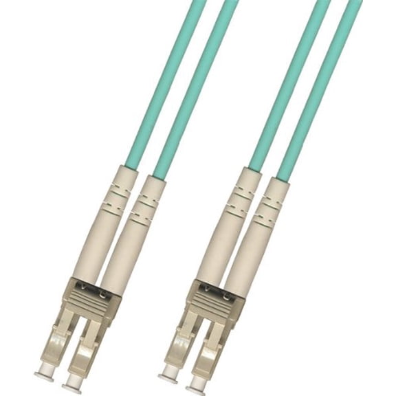 50 Meter 10Gb OM3 Multimode Duplex Fiber Optic Cable (50/125) - LC to LC - Aqua