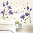 thumbnail image 4 of Wall Decals with Lilies in Purple (160x85 cm) | Blooming Lilies, Butterflies, Branches, Trees, 4 of 5