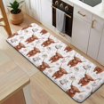thumbnail image 5 of White Highland Cow Hat Dress Pattern Kitchen Rug Mat,Kitchen Runner Rugs Non Skid Washable,Decorative Kitchen Floor Mats for Kitchen,Sink,Laundry,17"x47.2", 5 of 7