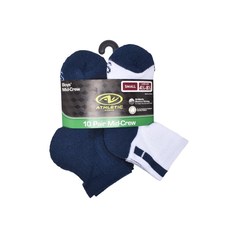 Athletic Works Boys Mid Crew Socks 10-Pack photo 2
