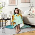 thumbnail image 4 of Pretty Sunflower Rose Wearable Blanket Hoodies for Women Men Adults Flower Lovers Vintage Sunflower Rose Hooded Blankets for Couch Home Decor Birthday Gifts 50×60 Inch, 4 of 5