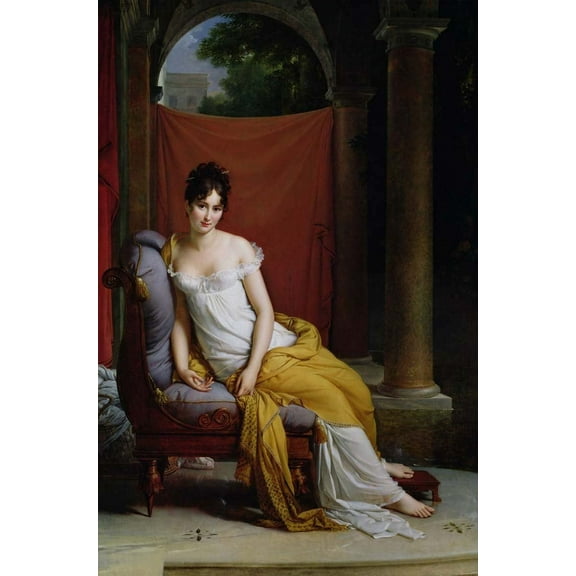 Gerard "Portrait of Madame Recamier" (19th) Glossy Poster