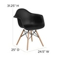 thumbnail image 6 of Flash Furniture Alonza Series Black Plastic Chair with Wooden Legs, 6 of 12