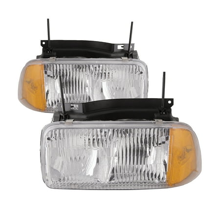 - 1994-1997 GMC Sonoma/1996-1997 Oldsmobile Bravada Headlights Left Driver Right Passenger Pair Headlamp Assembly GM2502133 & GM2503133