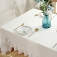 thumbnail image 2 of HGYCPP Rustic Vintage Flounces Ruffle Trim Tablecloth Washable Cotton Linen Table Cover, 2 of 12