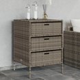 thumbnail image 1 of vidaXL Armoire de Rangement de Jardin Gris 55x59x80 cm Rotin Poly, 1 of 5