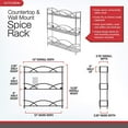 thumbnail image 5 of Spectrum Diversified Countertop 3-Tier Rack Kitchen Cabinet Organizer or Optional Wall-Mounted Storage, 3 Spice Shelves, Raised Rubberized Feet, Black, 5 of 5