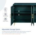 thumbnail image 6 of 59.8'' Rectangular Storage Cabinet Wood TV Stand with 4 Glass Doors Adjustable Shelves Gilded Iron Legs for Living Room Kitchen (Antique Blue), 6 of 9