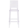 thumbnail image 4 of Bowery Hill Square Back Ghost Bar Stool in Transparent Crystal, 4 of 6