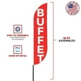 thumbnail image 5 of Buffet Sign feather flag Pole Mount for Outdoor by Mavis Print | 15 FEET Long Polyester Outdoor Banner Flag with Pole Kit for Easy Hang | HD Print Swooper Flag Pole Mount for Food Advertising ade, 5 of 7