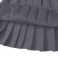thumbnail image 4 of Rggeeun Child Girls Skirt Solid Color Pleated Ruffle Elastic High Waist Knee Length A Line for Summer Playground Adorable Skirts,Gray,9-10 Years, 4 of 7