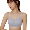 thumbnail image 4 of Teen Sports Bra Teen Girls Sports Training Bra Lace V-Neck T-Shirt Wireless Bra Padded with Adjustable Straps Underwear Bralette Gray 17Y, 4 of 7