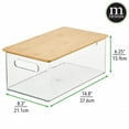 thumbnail image 4 of mDesign Plastic Stackable Storage Organizer Bin w/ Handles, 4 Pack Clear/Natural, 4 of 9