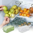 thumbnail image 1 of Fiudx Caja de Almacenamiento para Refrigerador, Organizador de Bebidas Transparente, Multiusos para Cocina, Diseño Portátil, Ahorra Espacio, Drenaje Inteligente, Tamaño 32 X 16 X 12 Cm, 1 of 7