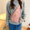 thumbnail image 5 of Bolso bandolera pequeño rosa para mujeres y hombres, mochila cruzada informal, bolso de hombro, bolso de viaje para senderismo, bolso de pecho, mochila de día, 5 of 5