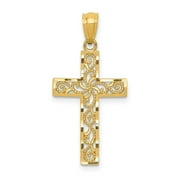 Finest Gold 14K Yellow Gold Cross Pendant