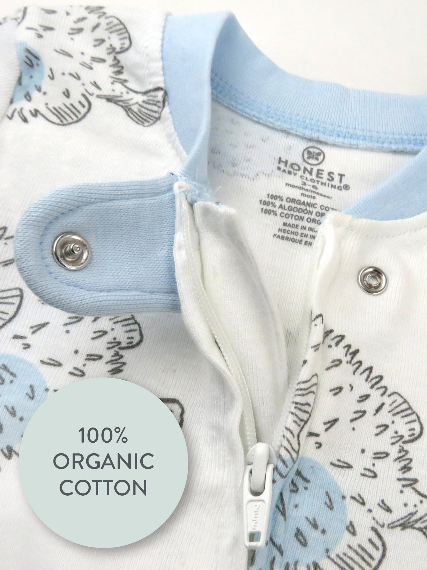 Honest Baby Clothing Organic Cotton Boy/Girl Long Sleeve Sleep N Play, Newborn - 9 Month Sleepwear