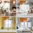 thumbnail image 6 of Rod Pocket Window Valances Abstract Orange Grey Gradient Short Kitchen Curtains Modern Geometric Lines Window Treatment Drapes for Bedroom Bathroom Living Room 60x18In,1 Panel, 6 of 9