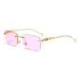 thumbnail image 1 of Gafas de sol sin montura con personalidad decorativa de guepardo, gafas de color para hombres y mujeres, gafas de sol retro de metal con cabeza de leopardo, 1 of 5