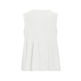 thumbnail image 4 of Axiiglly White Tank Tops for Women Cotton Linen V Neck Button Down Sleeveless Relaxed Fit Boho Peplum Summer Fashion Tops 2026 L, 4 of 5