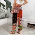 thumbnail image 5 of Wide Leg Pants Woman Flowy Palazzo Drawstring Elastic Waist Trousers with Pockets Casual Lounge, M, 5 of 5