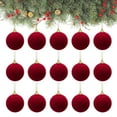 thumbnail image 2 of Bolas de Navidad de terciopelo, Bolas de Navidad de fieltro, 12 piezas de bolas de Navidad de plástico de 2.4 pulgadas, decoración de árbol de Navidad colgante, decoración de árbol de, 2 of 2