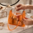 thumbnail image 5 of Clear Bag for Stadium Events Clear Sports Fan Handbags Purses, Unisex 0.4 mm Thickened Waterproof PVC, Approved for Concerts, Game Days, Orange-A, 5 of 8