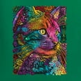 thumbnail image 2 of Colorful Cat Portrait | Cat Lover Owner | Dean Russo Art Animal Lover Womens Long Sleeve T-Shirt, Kelly, 2XL, 2 of 5