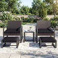 thumbnail image 4 of Costway Outdoor Furniture Set, Patio Rattan Conversation Set for Balcony,Porch, Backyard Mix Brown + Black, 4 of 10