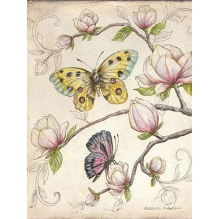 Le Jardin Candlestick - Le Jardin Butterfly V Poster Print by Kate McRostie (9 x 12)