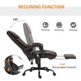 thumbnail image 4 of CoSoTower Chaise de Massage à Vibration 6 Points, Chaise d'Ordinateur Inclinable Réglable en Hauteur avec Repose-Pieds Rétractable, Marron, 4 of 7