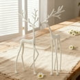 thumbnail image 7 of Metal White Deer Tabletop Decoration, Reindeer Statues Imitation Metal Resin Deer Sculpture, Black Finish European-Style Modern Decorative, Christmas Tabletop Ornament 2 PC Set (8.6in and 7.9in), 7 of 7