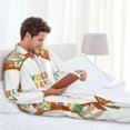 thumbnail image 6 of Naloa World Travel3 Men’s Pajamas Set - Long Sleeve Button Down Sleep Shirt and Pajama Bottoms Sleepwear Set-Medium, 6 of 7