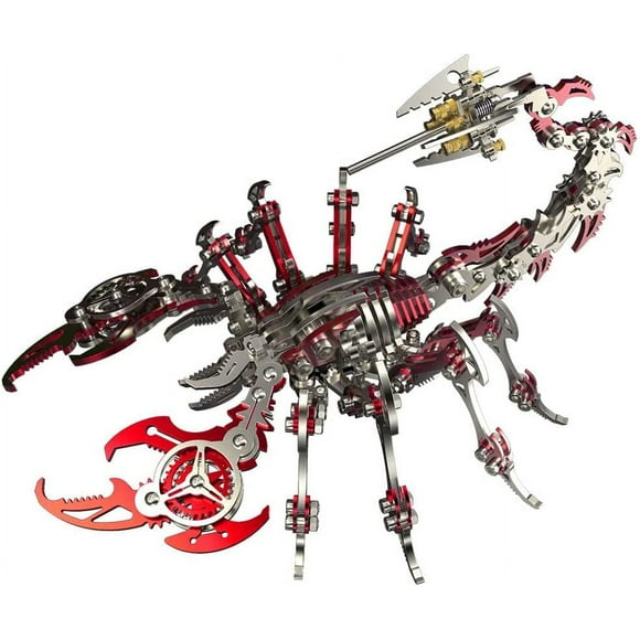 Puzle 3D de metal Scorpion Konhaof rojo para adultos con colores