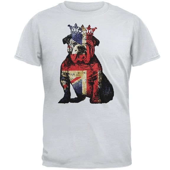 English British Bulldog Crown Grunge Flag Mens T Shirt