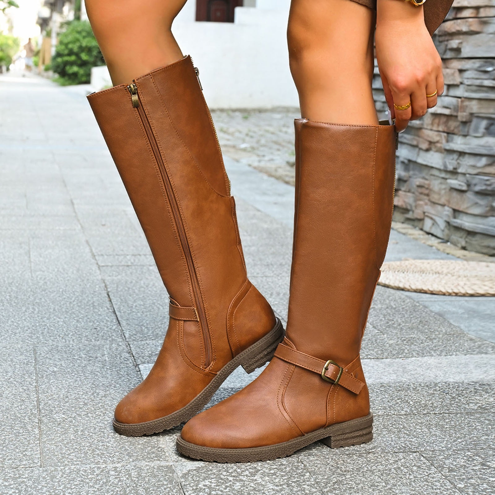 Hinvhai Women's Knee High Comfortable Boots ,Fall Winter Fashion