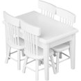 thumbnail image 1 of 5pcs Miniature Dining Table Chair Wooden Furniture Set 1/12 Mini Landscape Decorations(White), 1 of 3