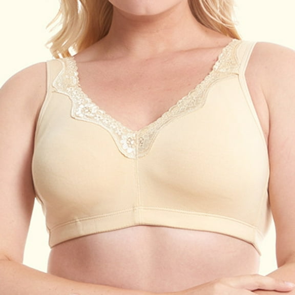 qolati Sport Bras for Women Plus Size Unpadded Full Coverages Everyday Bras Adjustable Strap Seamless Cotton T-Shirt Bras D Cups