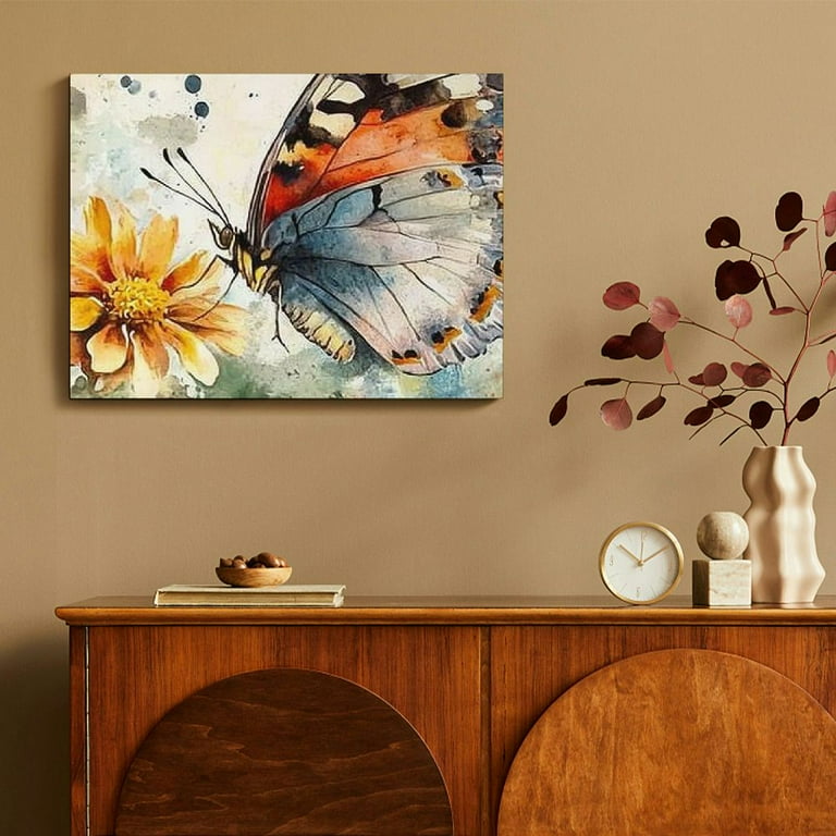 FCXZI Watercolor Butterfly Wall Art Vintage Retro Butterflies