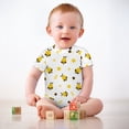 thumbnail image 2 of Cartoon Bees Honey Newborn Infant Baby Romper Boy Girl Bumblebee Floral Honeycomb Summer Round Neck Short Sleeve Jumpsuit Bodysuit, 2 of 6